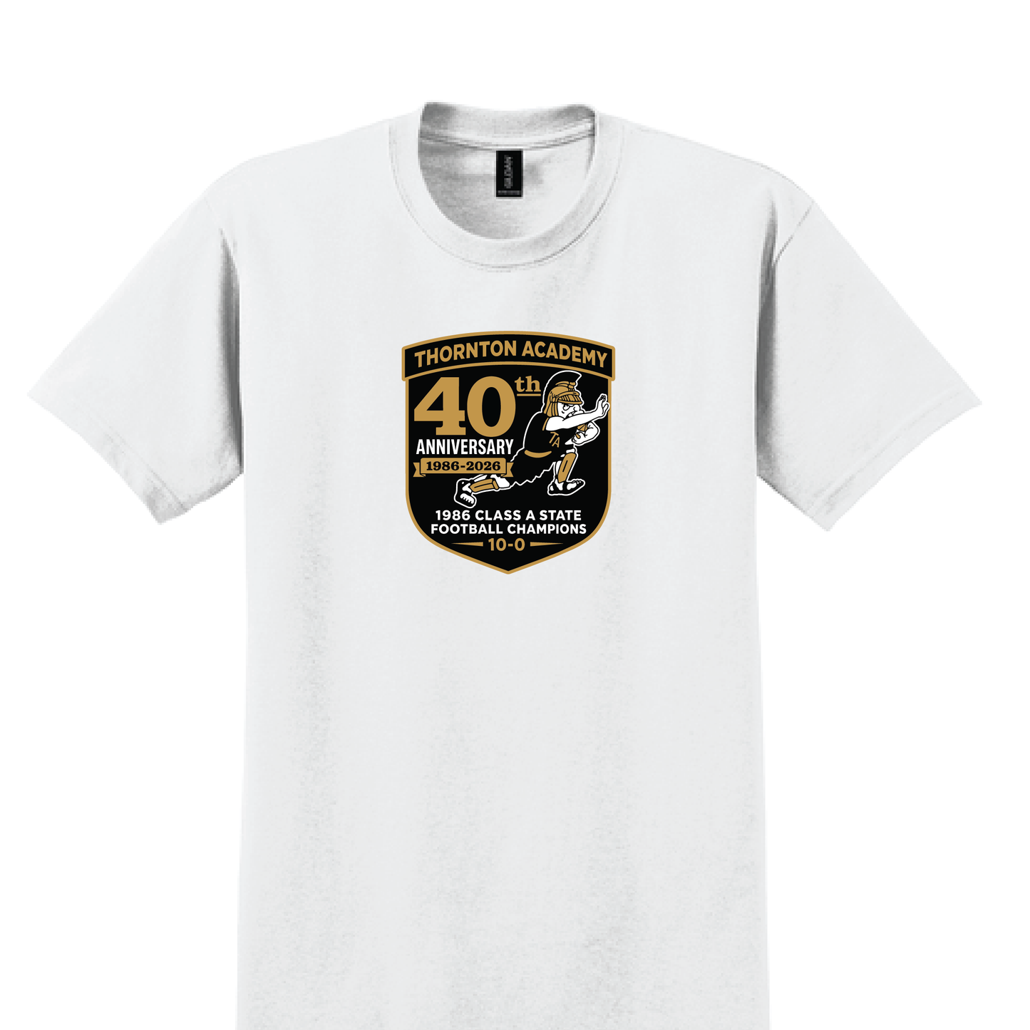White Tshirt with 3 color TA 40th Print