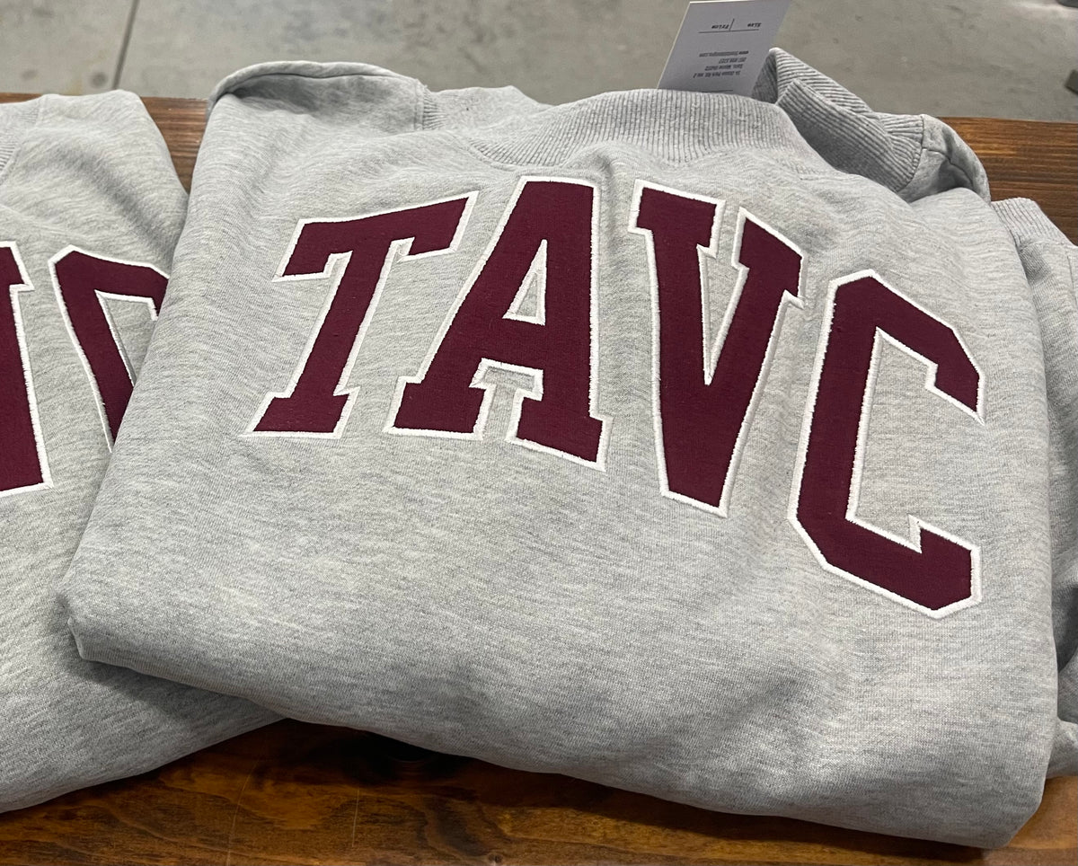 NEW ITEM Custom Mockneck Sweatshirt with TAVC appliqués