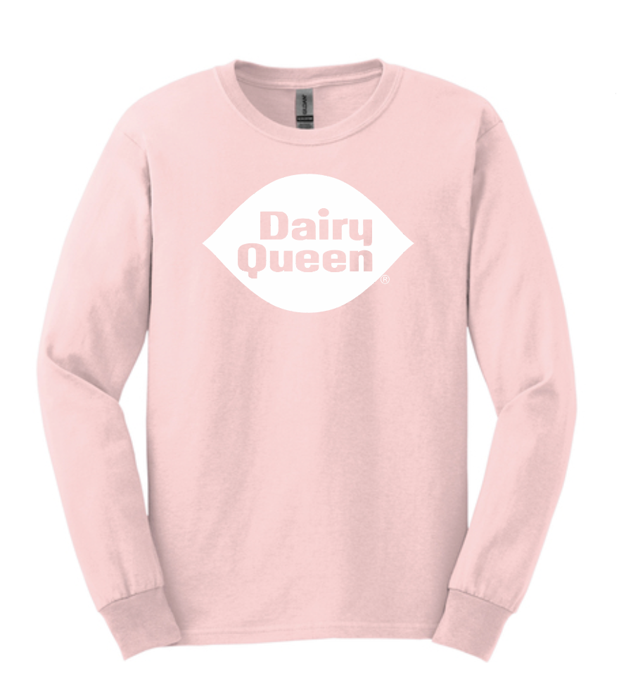 Long Sleeve Cotton Tshirt with one color Dairy Queen logo