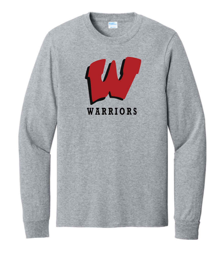 Long Sleeve Shirt with Wells Warrior Logo Adult and Youth