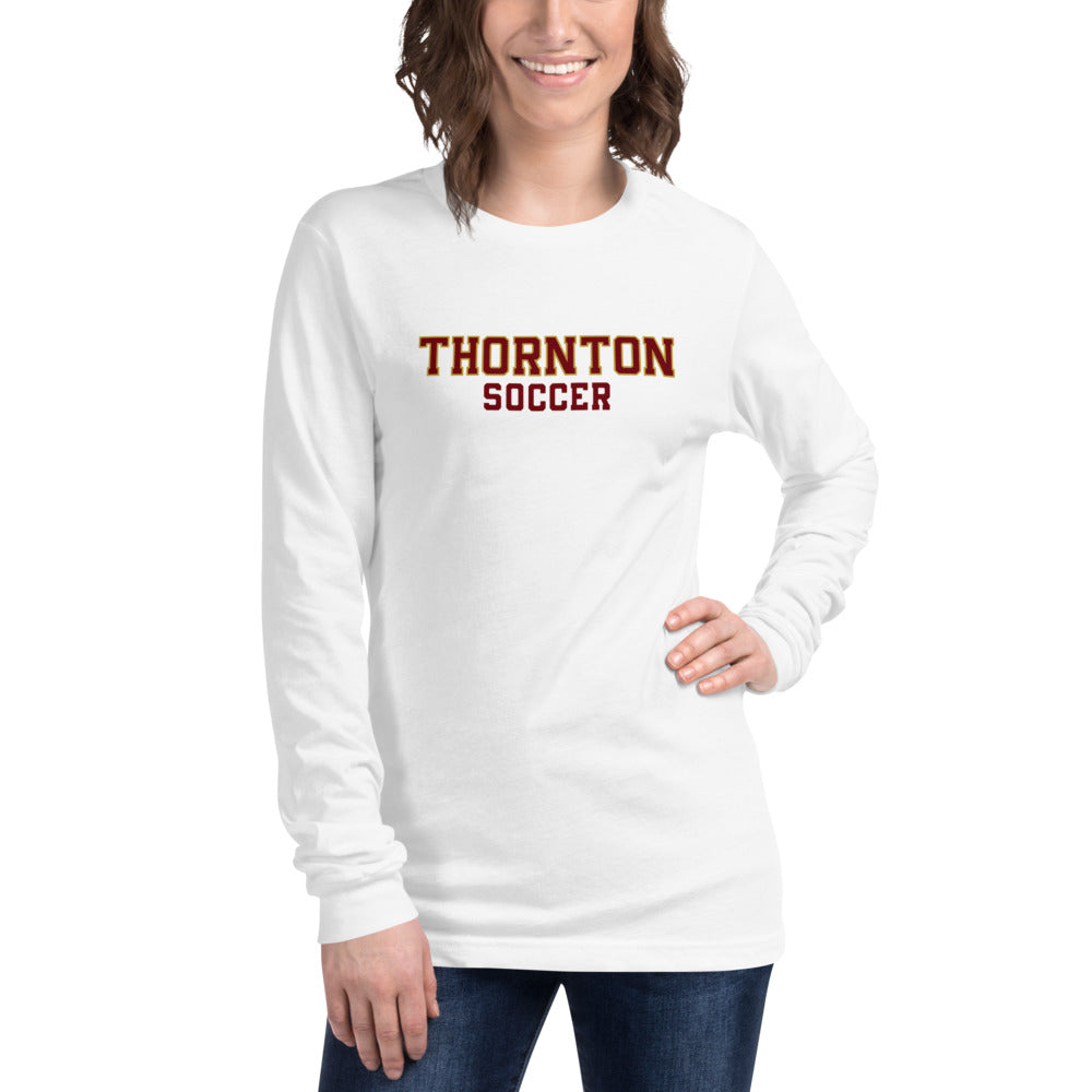 Unisex Long Sleeve Tee with Soccer Print