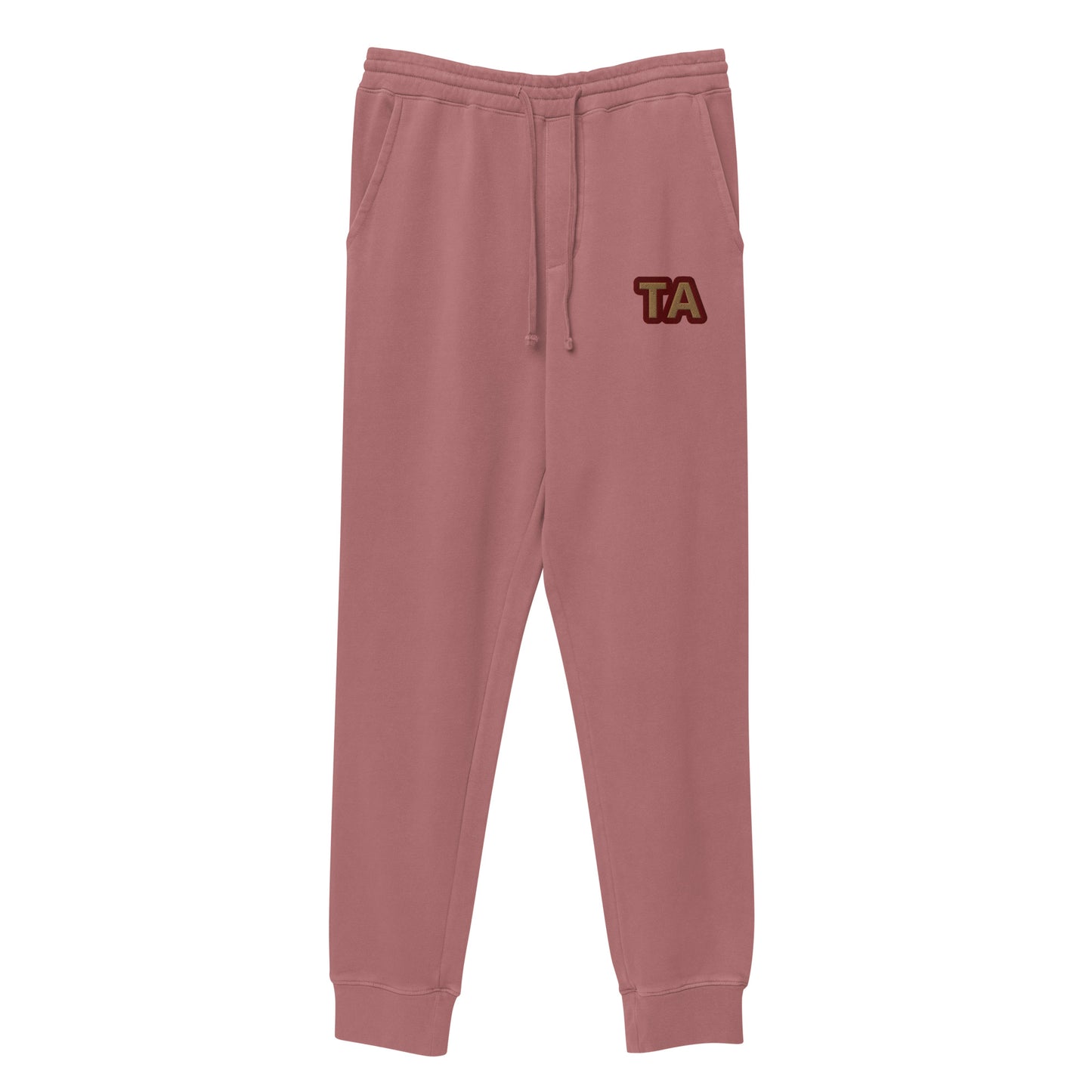 Unisex pigment-dyed sweatpants with TA embroidered