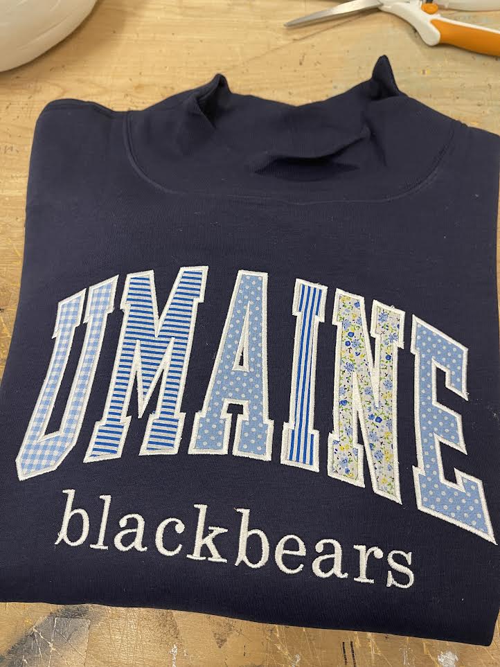 NEW ITEM Custom Mockneck Sweatshirt with CUSTOM WORD appliqués