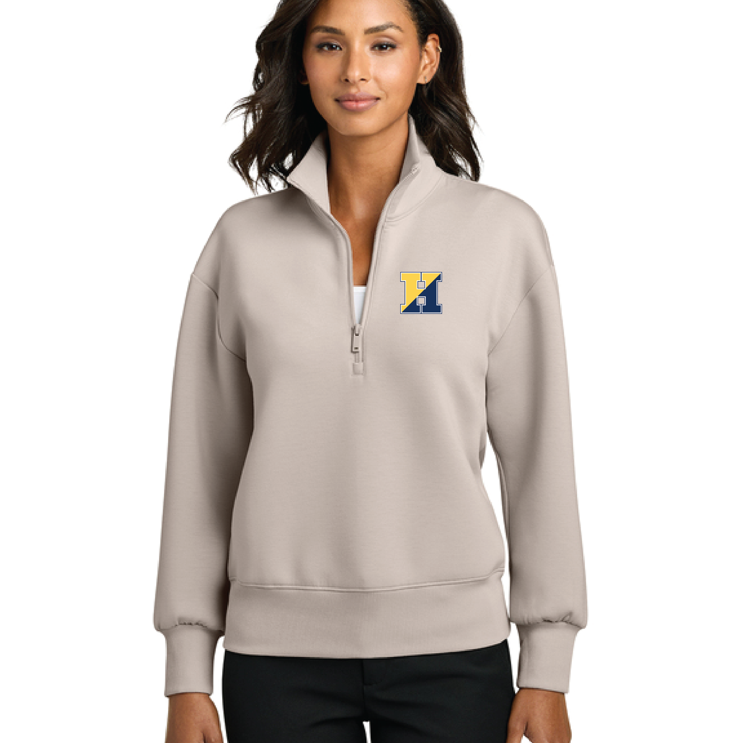 MM3101 Mercer+Mettle® Women’s Soft Spacer 1/4-Zip with embr. logo
