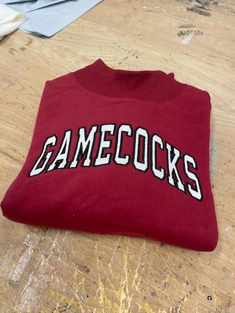 NEW ITEM Custom Mockneck Sweatshirt with CUSTOM WORD appliqués