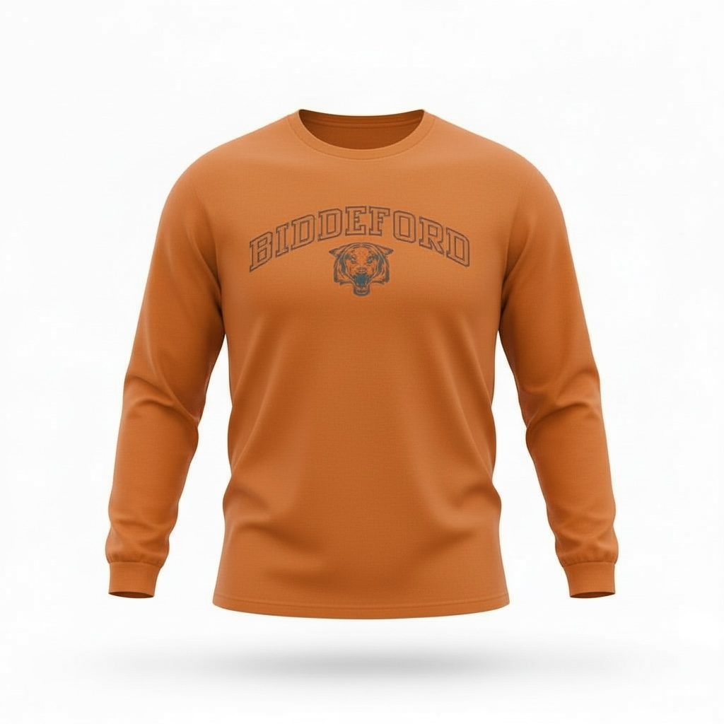 Biddeford Tigers Long Sleeve T-Shirt, Youth and Adult Sizes