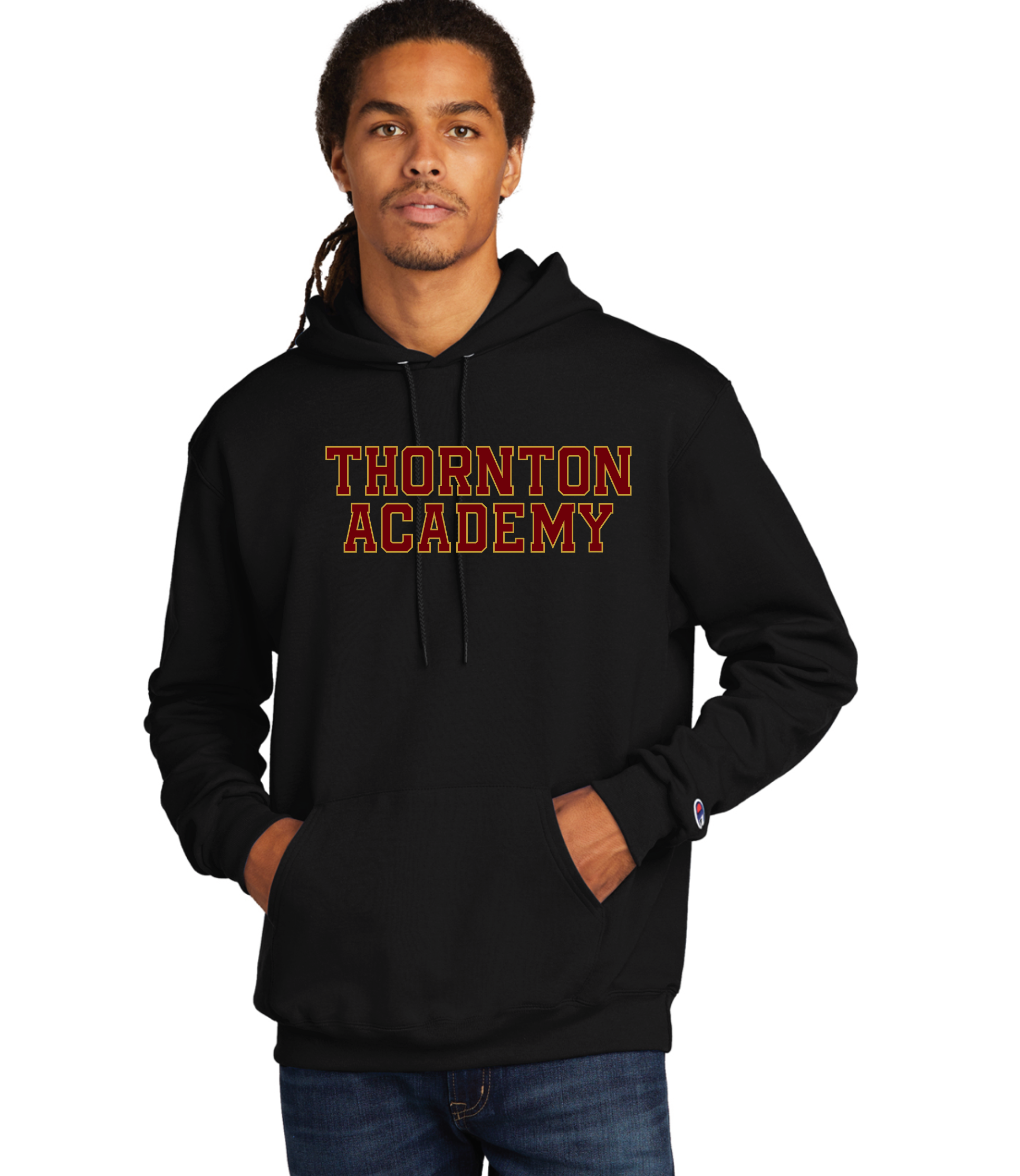 Thornton Academy Champion Powerblend Pullover Hoodie Small Black