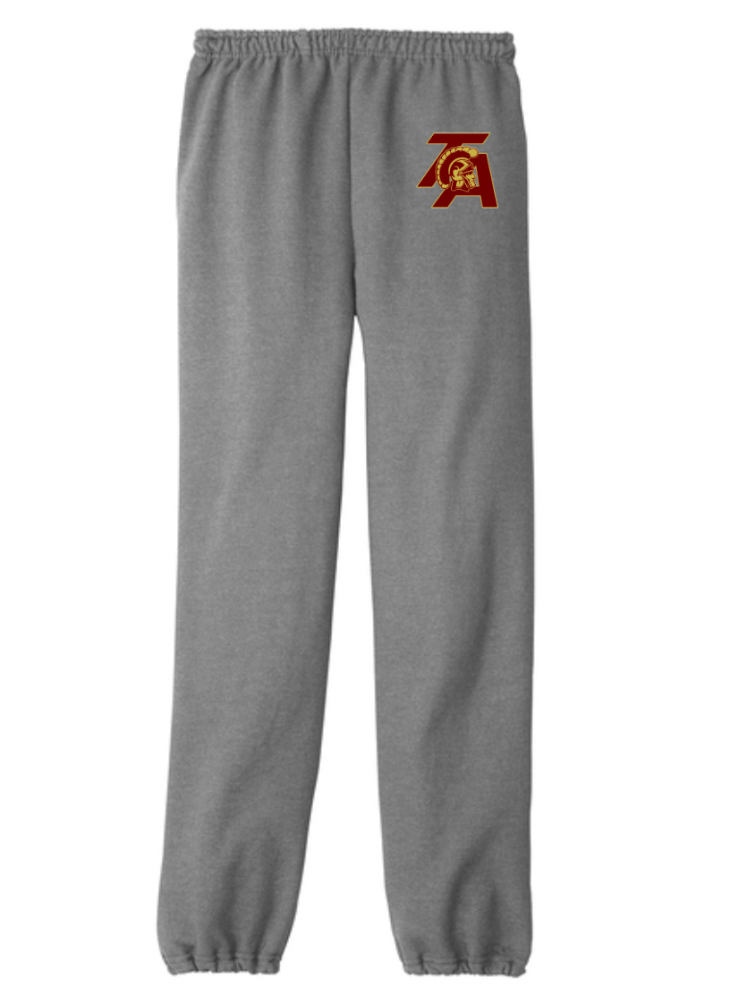 TA Gray Sweatpants (elastic cuff or open cuff options)