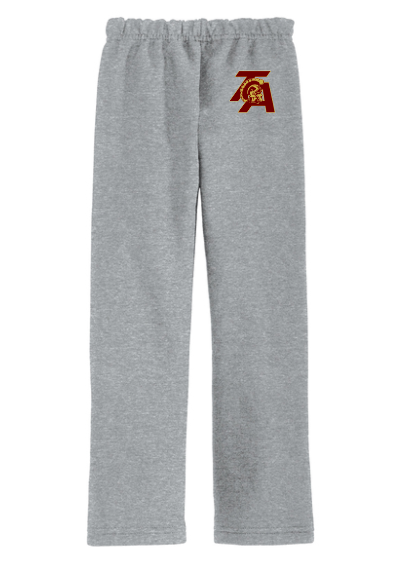 TA Gray Sweatpants (elastic cuff or open cuff options)