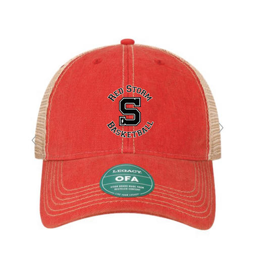 Trucker Hat with Embroidered Red Storm Logo