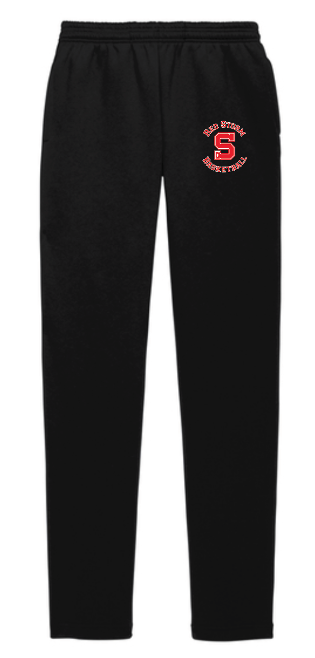 Open Bottom Sweatpants Embroidered with Red Storm Logo
