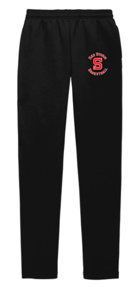 Open Bottom Sweatpants Embroidered with Red Storm Logo