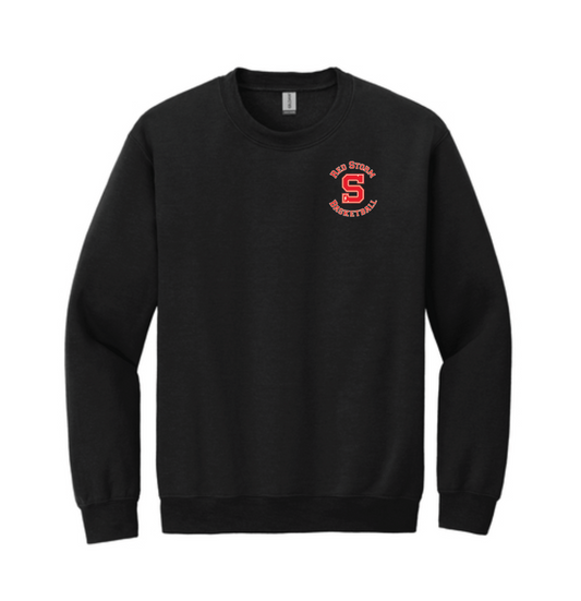 Crewneck Sweatshirt with Embroidered Red Storm Logo