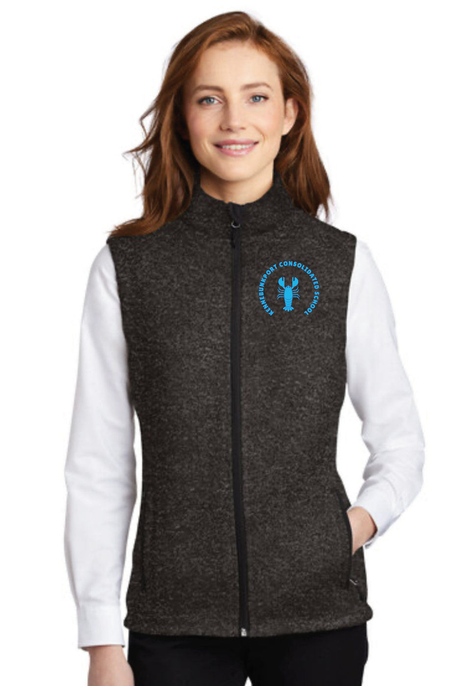 Women's Sweater Fleece Vest with KCS logo