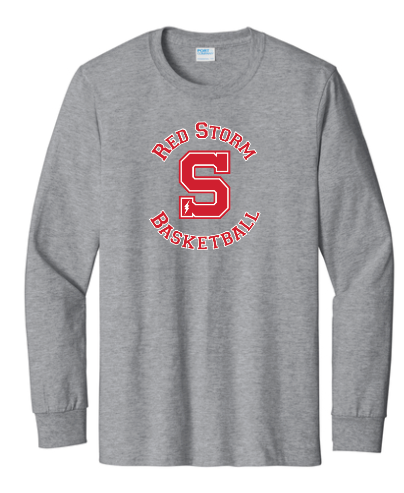 Tall Sized Long Sleeve T-shirt Printed with Red Storm Logo