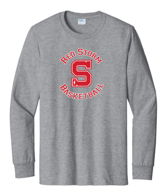 Tall Sized Long Sleeve T-shirt Printed with Red Storm Logo