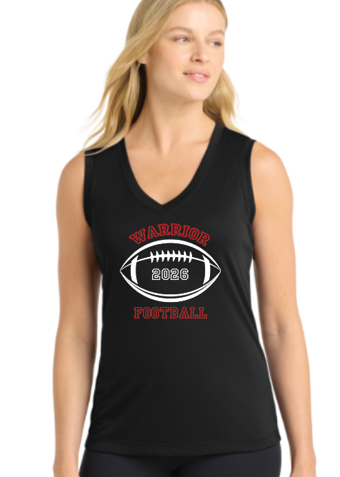 Wells Warriors Football Women's Sleeveless Performance V-Neck