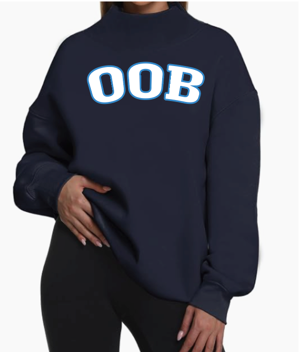 NEW ITEM Custom Mockneck Sweatshirt with OOB appliqués