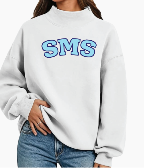 NEW ITEM Custom Mockneck Sweatshirt with SMS appliqués