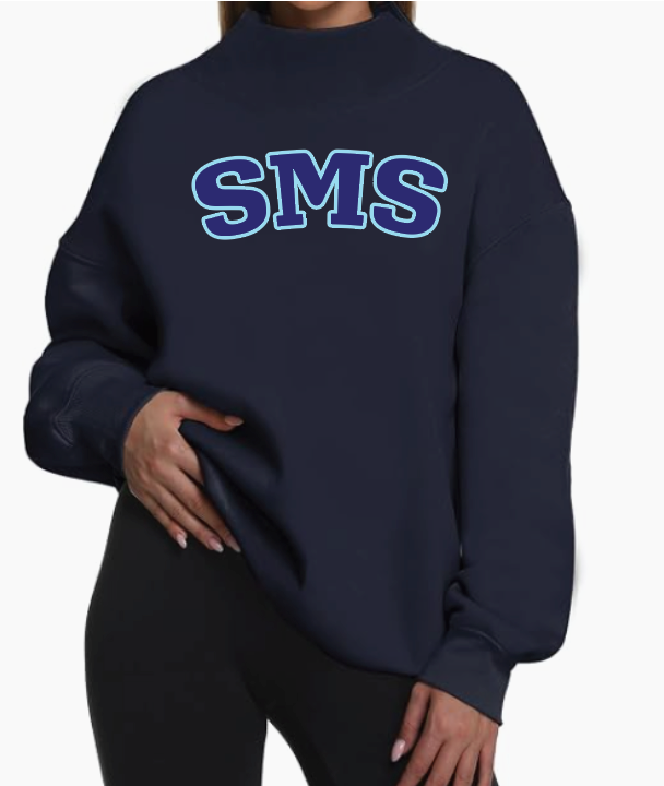 NEW ITEM Custom Mockneck Sweatshirt with SMS appliqués