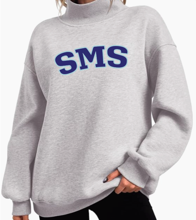 NEW ITEM Custom Mockneck Sweatshirt with SMS appliqués
