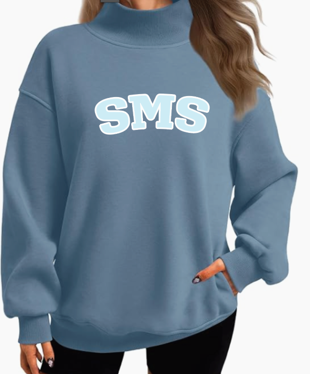 NEW ITEM Custom Mockneck Sweatshirt with SMS appliqués