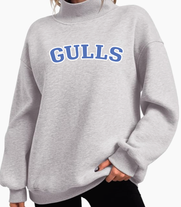 NEW ITEM Custom Mockneck Sweatshirt with GULLS appliqués