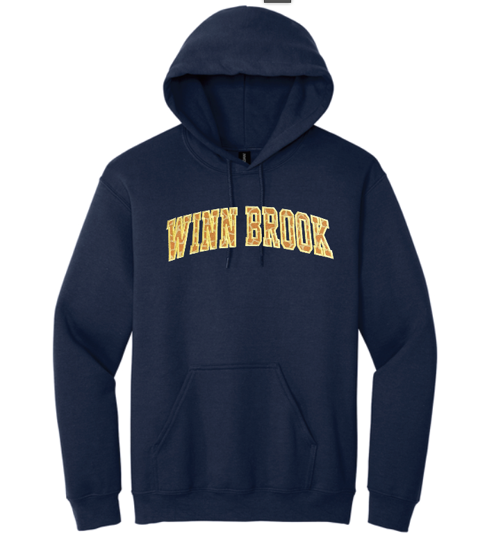 Winn Brook School Gildan 18500 Navy Hoodie with Applique