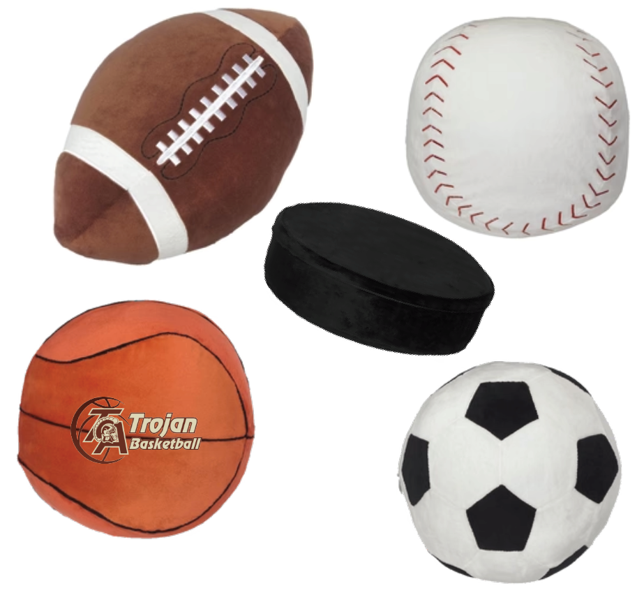 NEW ITEM Custom Sports Plushie with Embroidered School Logo