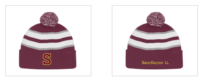 Knit Hat with 3d S and back text
