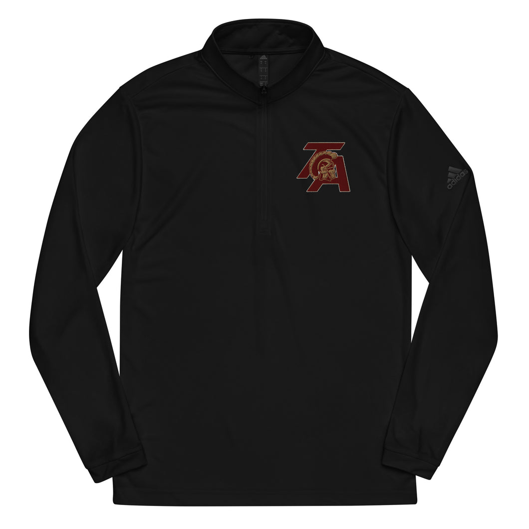 Quarter zip pullover with embroidered TA logo