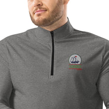 Load image into Gallery viewer, Quarter zip pullover with embr. logo
