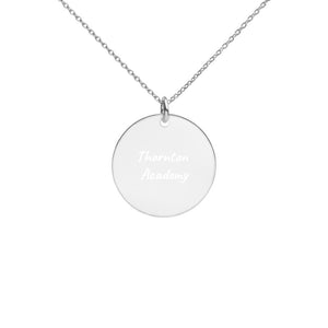 NEW Engraved Silver Disc Necklace with Thornton Academy