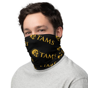 Neck Gaiter Black with gold TAMS all over print