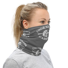 Load image into Gallery viewer, Neck Gaiter Gray with white Thornton Academy Print