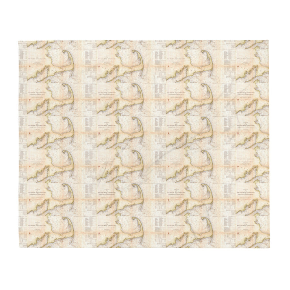 Throw Blanket with Cape Cod Print
