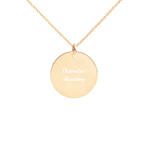 NEW Engraved Silver Disc Necklace with Thornton Academy