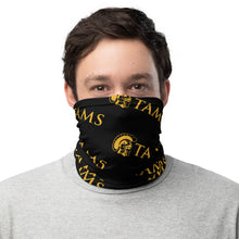 Load image into Gallery viewer, Neck Gaiter Black with gold TAMS all over print