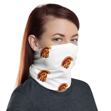 Load image into Gallery viewer, Neck Gaiter White with Two color trojan head print