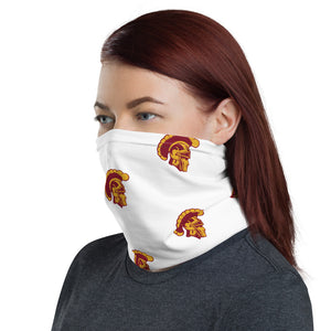 Neck Gaiter White with Two color trojan head print