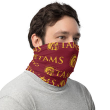 Load image into Gallery viewer, Neck Gaiter Maroon with Gold TAMS print