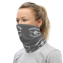 Load image into Gallery viewer, Neck Gaiter Gray with white Thornton Academy Print