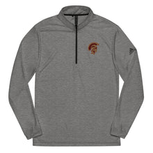 Load image into Gallery viewer, Quarter zip pullover with embroidered Trojan Head