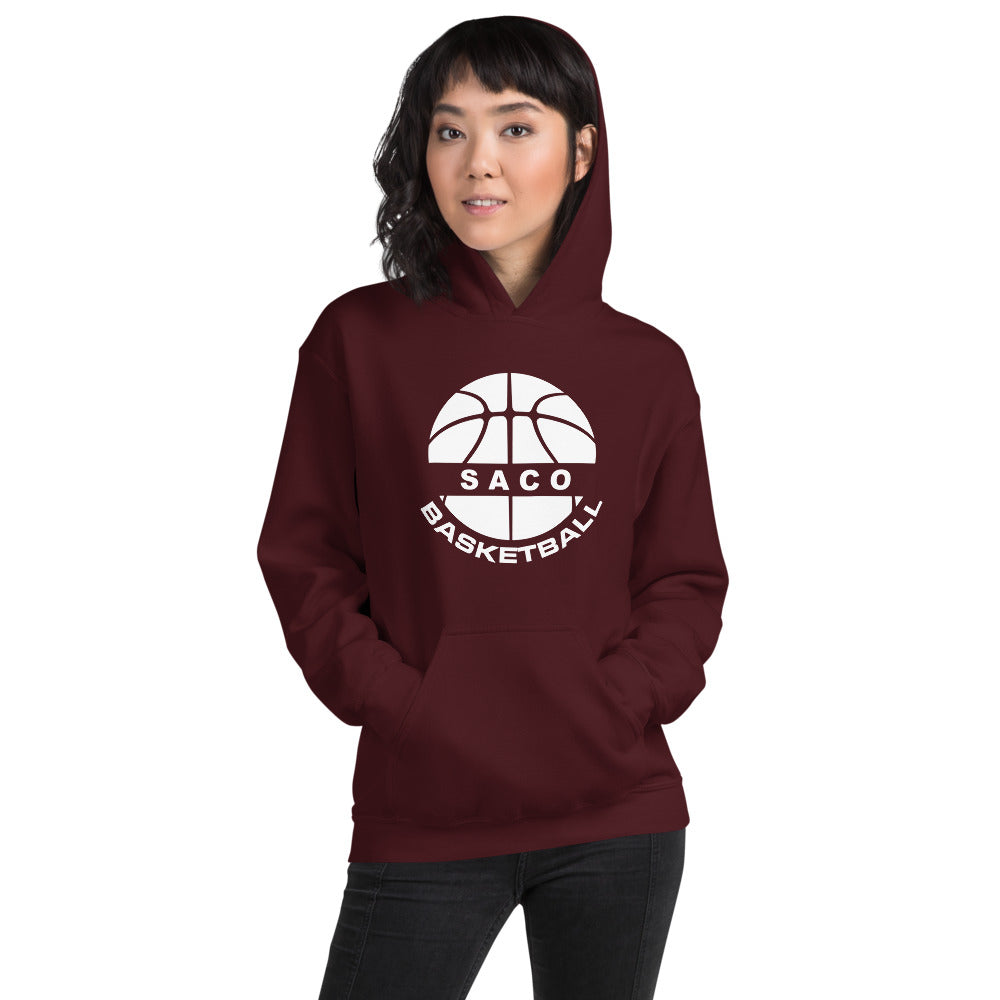Gildan Unisex Hoodie with basketball print in white