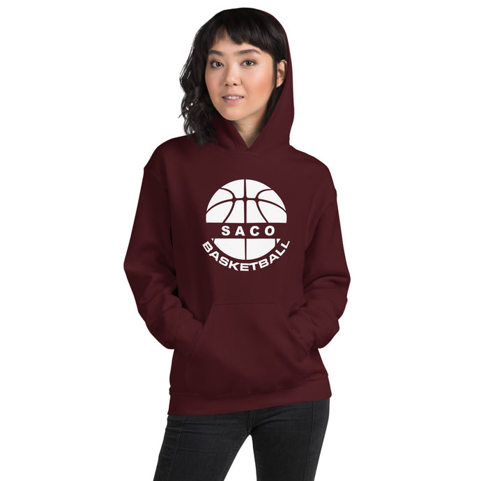 Gildan Unisex Hoodie with basketball print in white