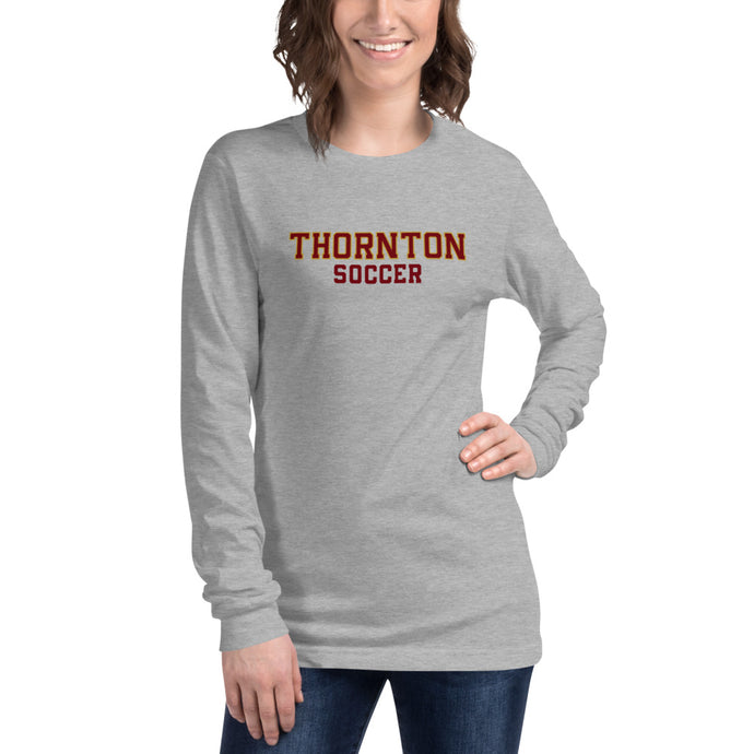 Unisex Long Sleeve Tee with Soccer Print