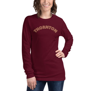 Unisex Long Sleeve Tee with Thornton print