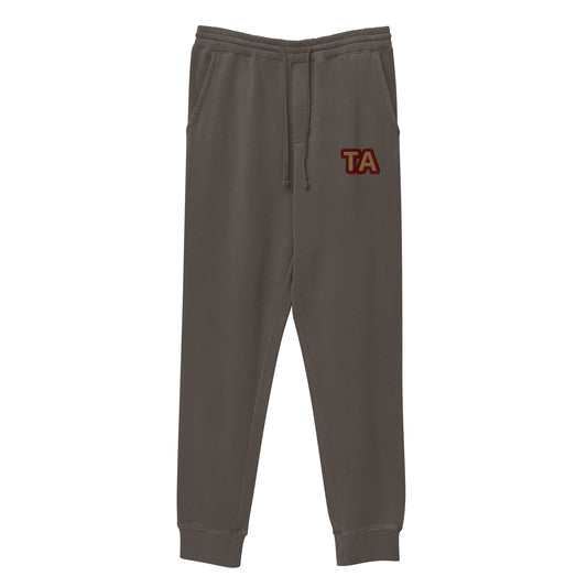 Unisex pigment-dyed sweatpants with TA embroidered