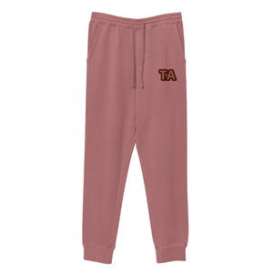 Unisex pigment-dyed sweatpants with TA embroidered