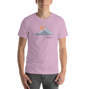 Short-Sleeve Unisex T-Shirt with Mountain and Maine Print